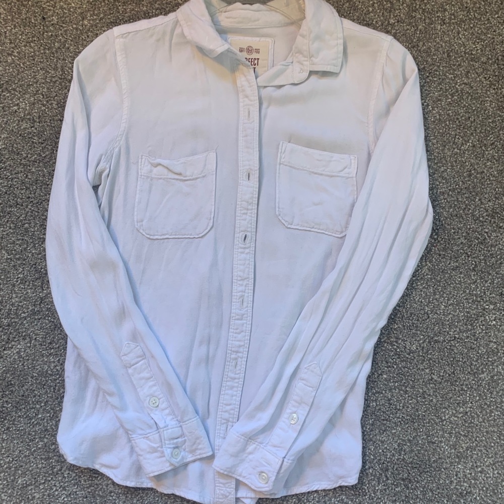 SO Perfect Shirt- White, Cotton Long Sleeve